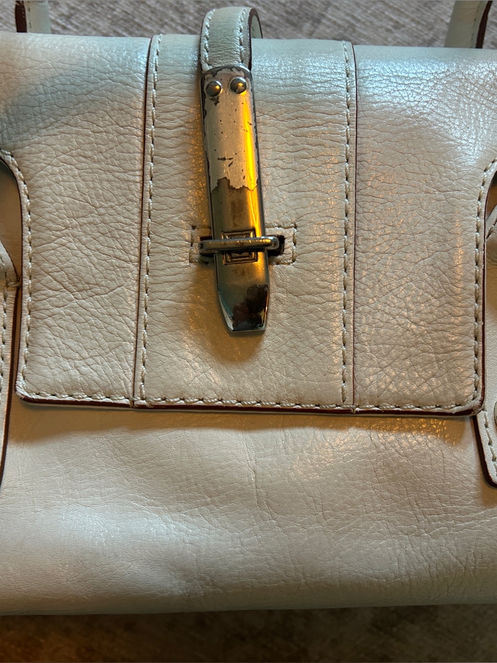 vintage off-white leather Michael Kors shoulder bag - Picture 8 of 8